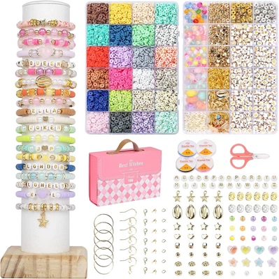 £14.99 • Buy 2 Set Flat Polymer Clay Beads Spacer For DIY Bracelets Jewelry Making Finding UK