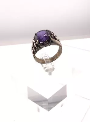 Vintage Men’s Sterling Purple Sapphire Ring Size 11 Natural Nugget Look • $80