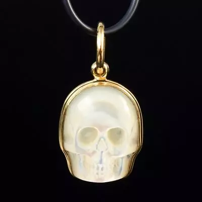 Skull Pendant Gold Vermeil Sterling Silver Mother-of-Pearl & Abalone Shell 5.95g • $56