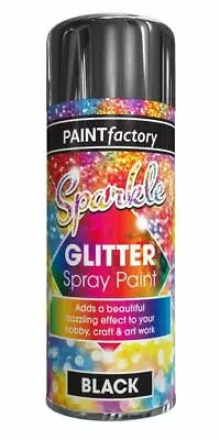 Sparkle Glitter Effect Spray Paint Can Black Craft Art Decoration Hobby - 200ml  • £5.99