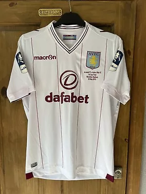 Aston Villa FC FA Cup Final 2015 RARE Macron Away Adult Football Shirt - £5 !! • £22.75