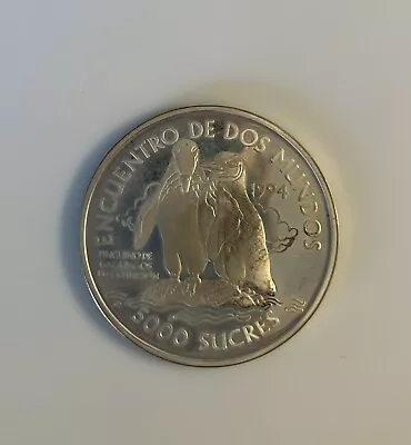 Ecuador 5000 Sucres Encuentro De Dos Mundos 1994 Big Coin • $60