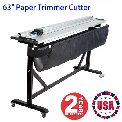 Wide Format Rotary Paper Trimmer 63 /1.6m Aluminum Alloy Paper Cutter With Stand • $699