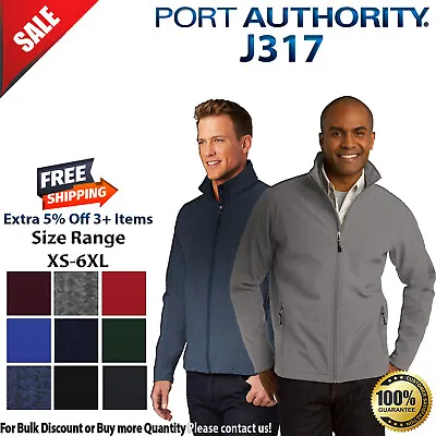 Port Authority J317 Mens Long Sleeve Soft Shell Full Zip Jacket With Pockets • $39.41