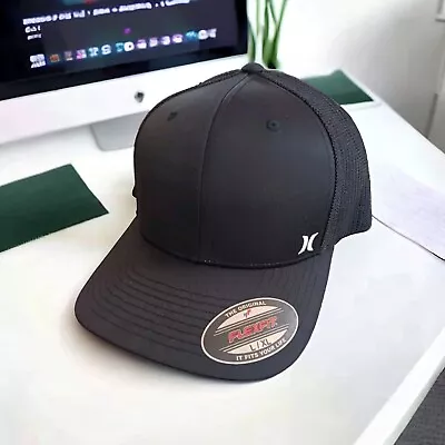Hurley Mini Icon Mesh Cap Hat  Size L/XL Black  Flexfit Mesh Back  Cap Sport • $27