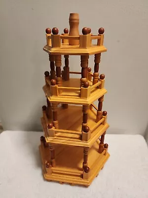 Vintage Christmas Nativity 4-Tier Wooden Candle Holder Tower Bradford Exchange • $50