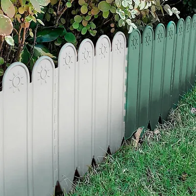 2M Flexible Garden Lawn Grass Edging Picket Border Panel Plastic Wall Fence Edge • £8.95