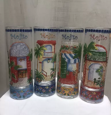 Grimsby Vintage Bistro Mojito Cocktail Glasses Tumbler 7 1/4  Tall~Set Of 4 • $20