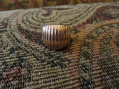 Milor Italy Signed Bronze Ribbed Wide Domed Band Ring Size 6 • $21.99