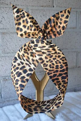 Wire Headband I Leopard Print I Cotton Fabric Women Twist Hairbands Bunny Ears • $9.20