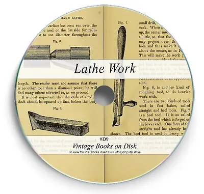 Rare Books On DVD  Lathe Work Wood Metal Turning Metalworking Milling Cutters D9 • £4.65