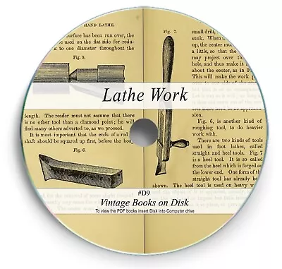 Rare Books On DVD  Lathe Work Wood Metal Turning Metalworking Milling Cutters D9 • £4.65