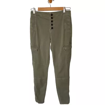 J Brand Brigitte Sky High Utility Cargo Pants Button Fly Women's Khaki Size 28 • $65