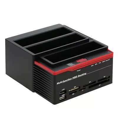 3-Bay Hard Drive Card Reader Multi-Function HDD Docking Station IDE SATA K9Q2 • $33.56