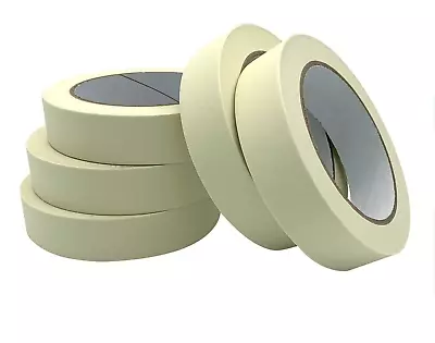 6x GENERAL USE MASKING TAPE DIY CRAFT PAINTING DECORATING EASY TEAR 25MM X 30M • £6.75