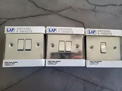 Lap Polished Chrome Light Switches Faceplates • £15