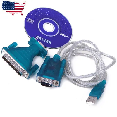New USB 2.0 To RS232 COM Port 9 Pin Serial DB25 DB9 Adapter Cable Converter • $8.70