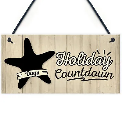 Chalkboard Holiday Countdown Hanging Sign Plaque Friendship Family Doorsign Gift • £3.99