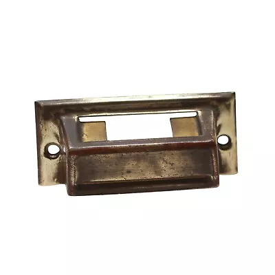 Vintage 3.5 In. Classic Brass Bin Pull With Label Slot • $15