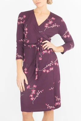 £14.89 • Buy Hobbs Womens Dress Floral Sally Wrap Purple Office Work Party Wedding Size 10 12
