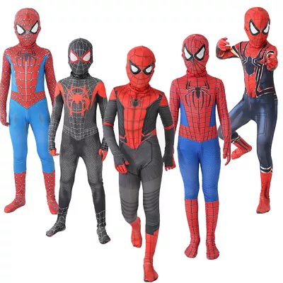 Superhero Spiderman Kids Boys Costume Fancy Dress Cosplay Jumpsuit Tobey Maguire • £10.99