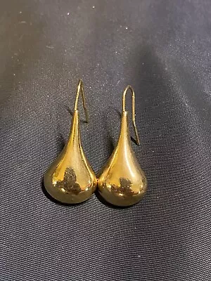 Vintage Solid Brass Drop Earrings Made In Usa 1.5” • $22.99