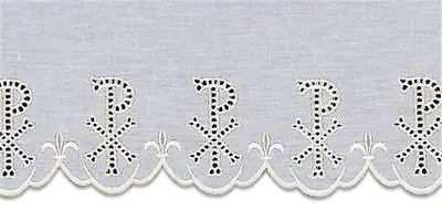 100% Linen Altar Cloth White Silk Embroidery Vestment Mass Price Per Yard • $83