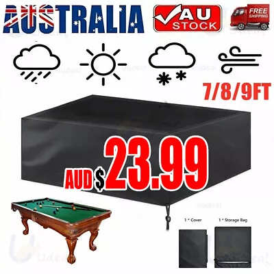 7/8/9ft Pool Snooker Billiard Table Cover Polyester Waterproof Dust Cap Outdoor • $22.99