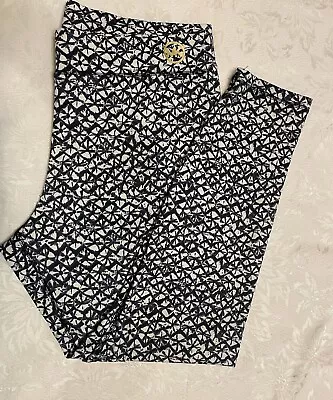 Michael Kors Navy & White Print Leggings Size XL • $18