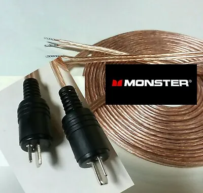 $26.99 • Buy Bang & Olufsen 16awg 10ft MONSTER Speaker Cables 2x5ft-2 Pin Din Plugs B&O +More