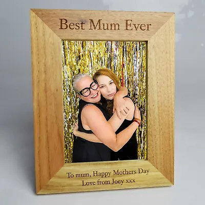 £10.95 • Buy Personalised Engraved Wooden Photo Frame For Birthdays Anniversary Mum Nan Gifts