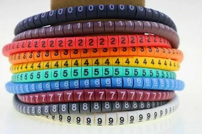 £6.41 • Buy 500PCS EC-0 Cable Wire Marker 0 To 9 Number Colored Marking Tool Tag For 1.5mm2