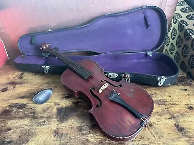 Nice Older Antique 4/4 Violin Fiddle 1-Piece Back 1800s W/Unusual Large Scroll • $15
