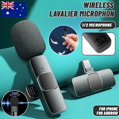 Wireless Lavalier Microphone Mini Mic For Android IPhone Ipad Vlog Live Stream • $24.70