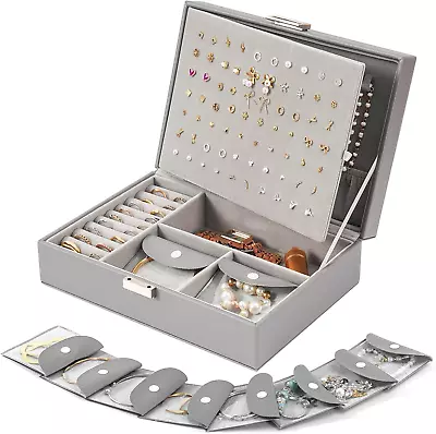 Jewelry Box Organizer For Women Upgraded Jewelry Case With 8 Extra Tarnish Free • $40.56