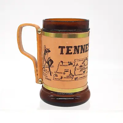 Beer Mug Stein Tennessee Hillbilly Amber Wooden Hand Crafted Vintage 1960's • $14.77