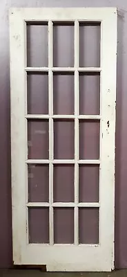 30 X79  Antique Vintage Wooden Interior French Swinging Door Window Wavy Glass • $399.99