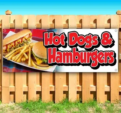 HOT DOGS & HAMBURGERS Advertising Vinyl Banner Flag Sign Many Sizes FOOD • $23.39