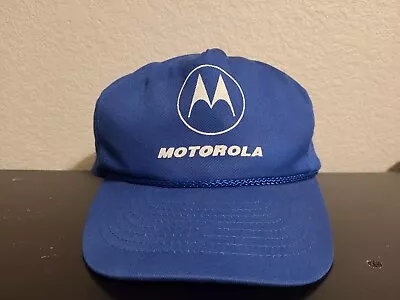 Vintage Motorola Snapback Hat Rope Cap Blue Made In Bangladesh  • $19.95