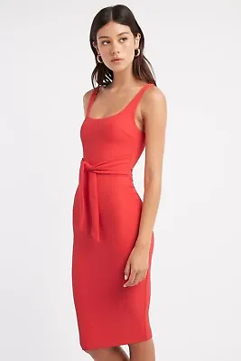 KOOKAÏ Unity Tie Midi Dress Summer Red Berry Size 0 • $25