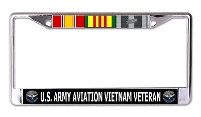 U.S. Army Aviation Vietnam Veteran Chrome License Plate Frame • $22.99