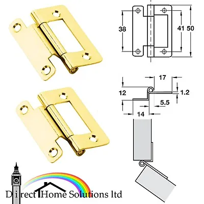 Hafele Pair Of Steel Caravan Hinges Cranked 15-19mm Door Thickness Electro Brass • £4.46