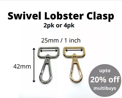 Lobster Swivel Trigger Clips Hooks Bag Making Leathercraft Repair 2pk 4pk • £2.85