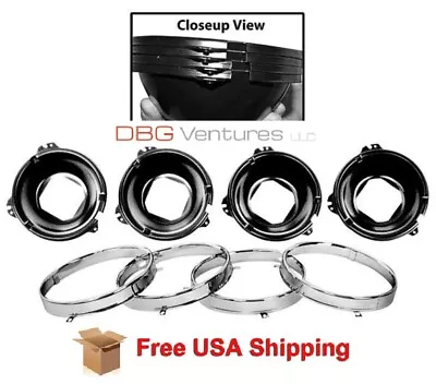 For 1964-70 Chevelle El Camino 1966-70 GTO HEADLAMP MOUNT BUCKET W/RINGS SET • $96.45