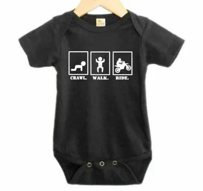 DIRT BIKE BODYSUIT Crawl Walk Ride BABY MOTOCROSS ROMPER MOTOCROSS APPAREL • $16.99