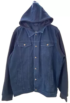 Original Deluxe Men's Hooded Jean Jacket. Size XL BLACK (518) • $25.99