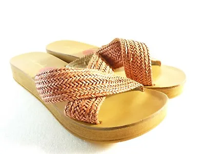 Mila Paoli Women Shoes Sandals Red Wedge Slide Size 10 SKU 10114 • $28.50
