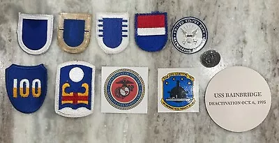 Vintage Military Beret Flashes Patches Button Stickers Etc. • $30