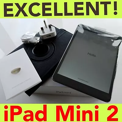 Apple IPad Mini 2 32GB EXCELLENT WiFi 7.9in Space Grey BOX Charg3r ERASED RESET • £54