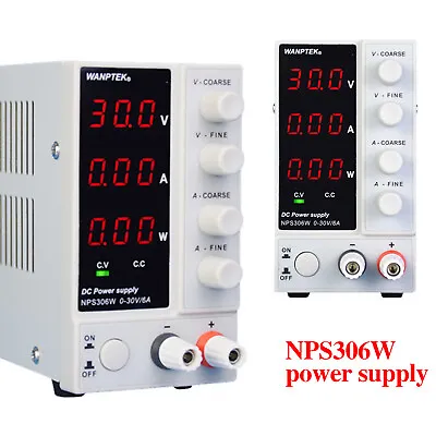 0-30V/6A Variable Lab Bench Power Supply DC Adjustable Switching Regulated Power • £61.77